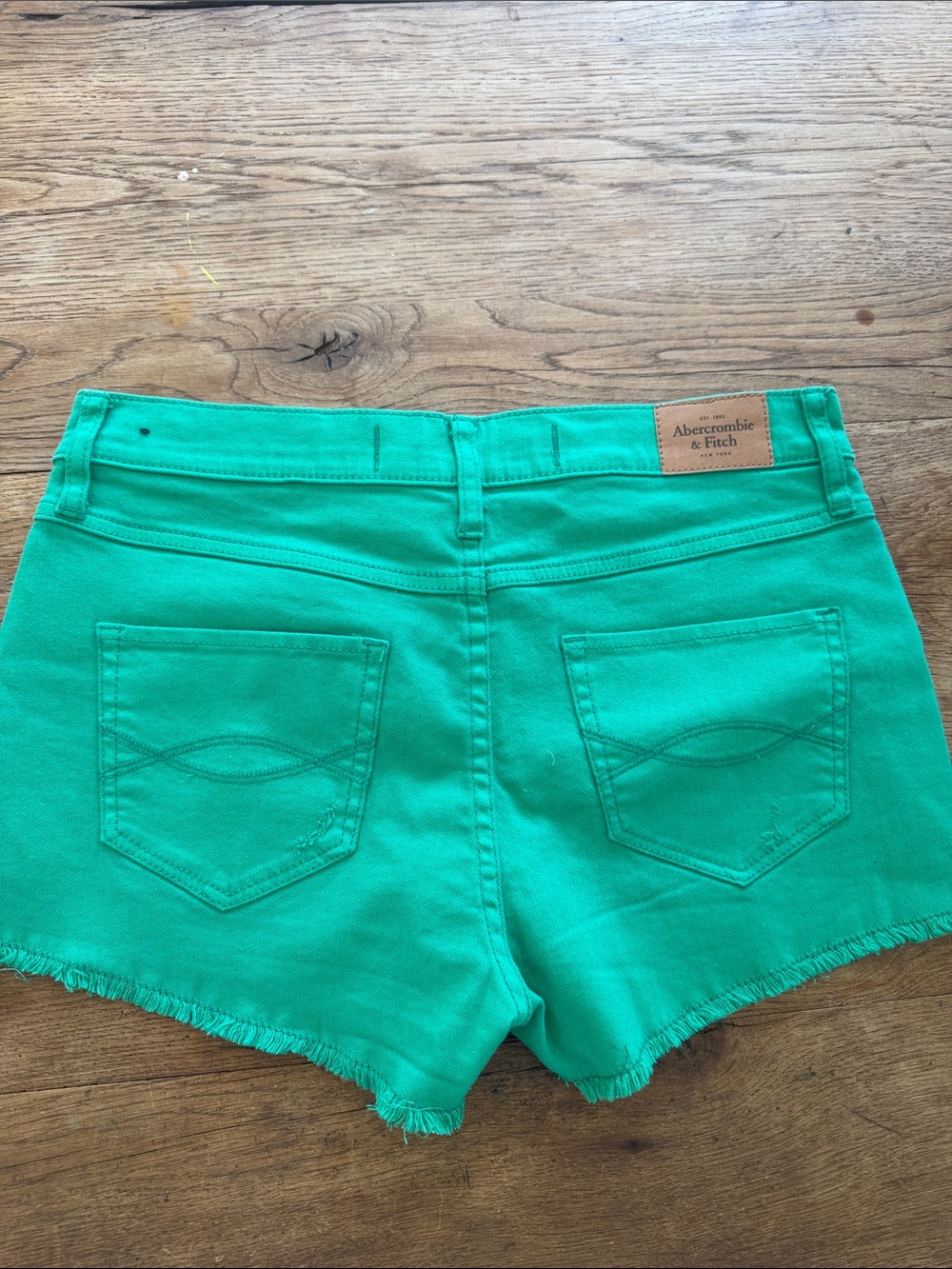 Abercrombie & Fitch Bright Teal Denim Cutoff Shorts size 0